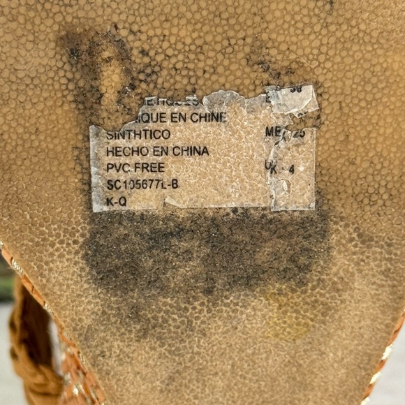 {Stuart Weitzman} Akilah Sparkle Metallic Tan Braided Espadrilles Wedges Sandals - Picture 11 of 16